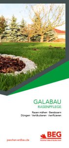 Die Titelseite des Flyers GaLaBau – Rasenpflege zum kostenlosen Download.
