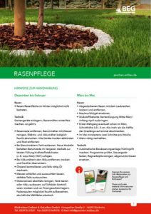 Die Titelseite des Flyers GaLaBau – Rasenpflege Infoblatt zum kostenlosen Download.